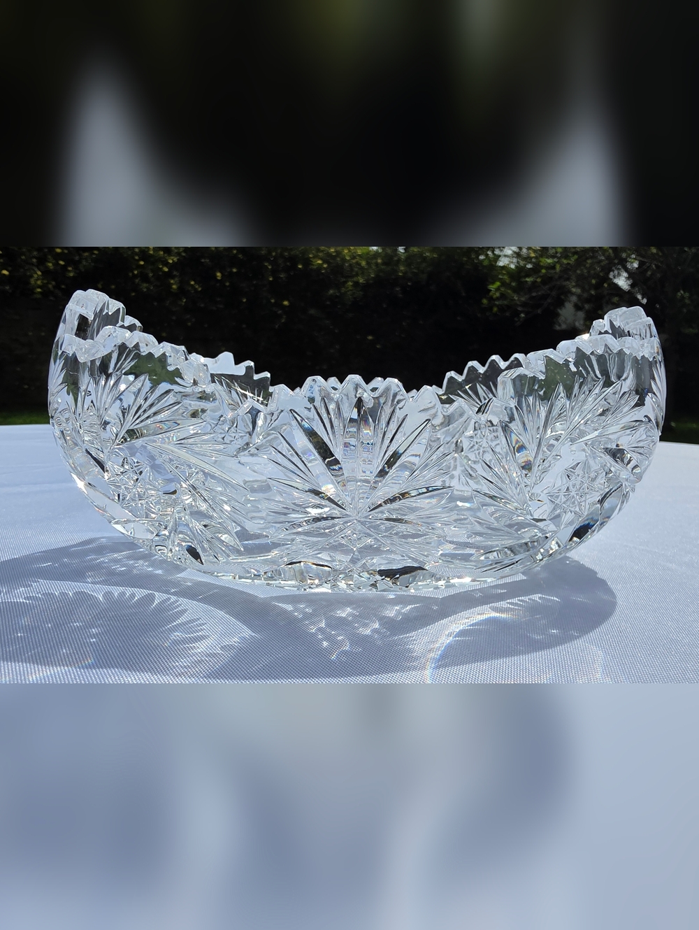 Clear Cut Crystal Decorative Bowl - Elegant Home Art